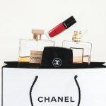 black and pink perfume bottle